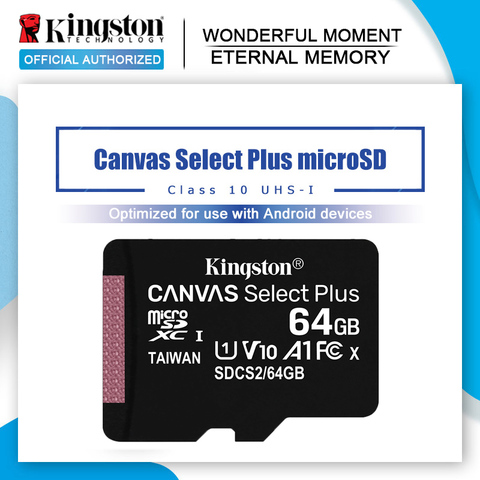 Карта microSD Kingston Canvas Select Plus, класс 10, 128 ГБ, 32 ГБ, 64 ГБ, 256 ГБ, 16 ГБ, 512 ГБ ► Фото 1/6