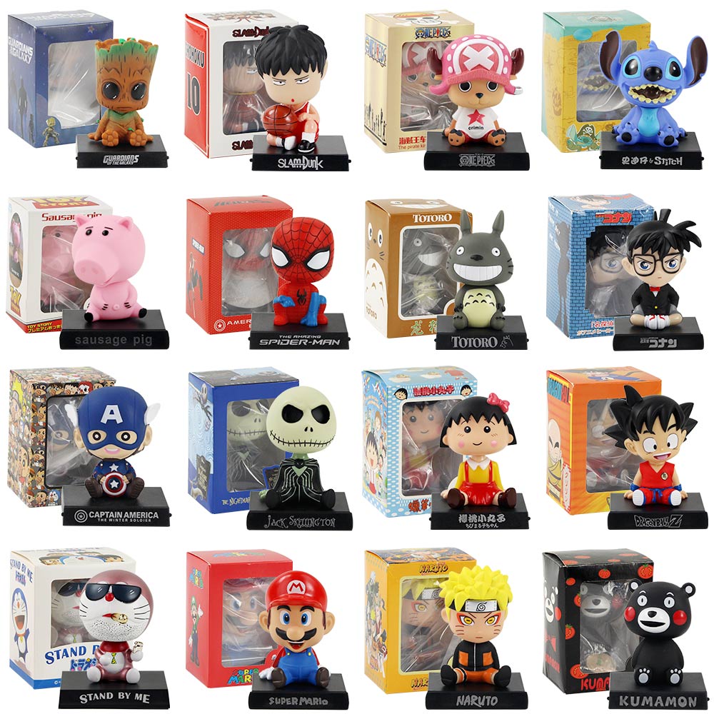 Фигурка с качающейся головой Goku Totoro Stitch, Mario Luigi Jack Hamm Pig  Slam Dunk Maruko Shin-chan Conan Baymax, модель игрушечного автомобиля,  украшение - История цены и обзор | Продавец AliExpress - Youandzi