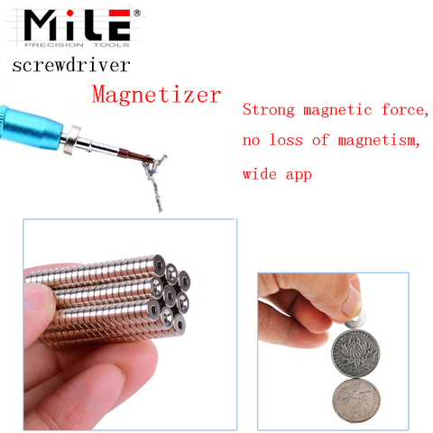 Миля отвертка плюс магнит кольцо сильный демагнетизатор, мобильный телефон компьютер отвертка для ремонта головки демагнетизатор, магнитн... ► Фото 1/6