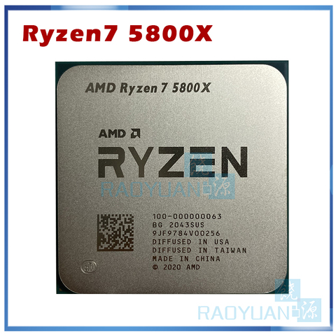Процессор AMD Ryzen 7 5800X R7 5800X 3,8 ГГц Восьмиядерный шестнадцать потоков 105 Вт Процессор L3 = 32M 100-000000063 разъем AM4 без вентилятора ► Фото 1/1