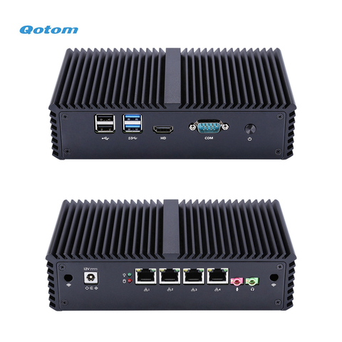 Qotom мини пк Core i3 i5 процессор AES-NI 4 LAN pfsense роутер брандмауэр Fanless Mini PC ► Фото 1/6