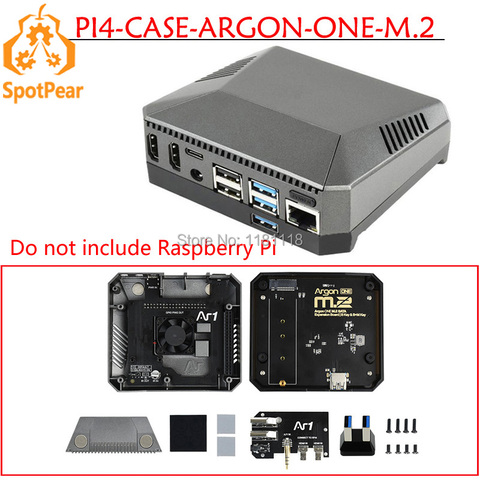 Алюминиевый Чехол для Raspberry Pi 4B Argon One M.2 SSD, с расширительным слотом M.2 SSD ► Фото 1/6