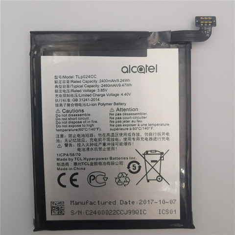 2400 мАч батарея для Alcatel Работает с любым оператором, A3 OT-5046/Touch Shine Lite OT-5080 5080X OT-5046D OT-5046Y 5046D 5046Y TLP024C1/TLP024CJ/TLP024CC батарея ► Фото 1/2