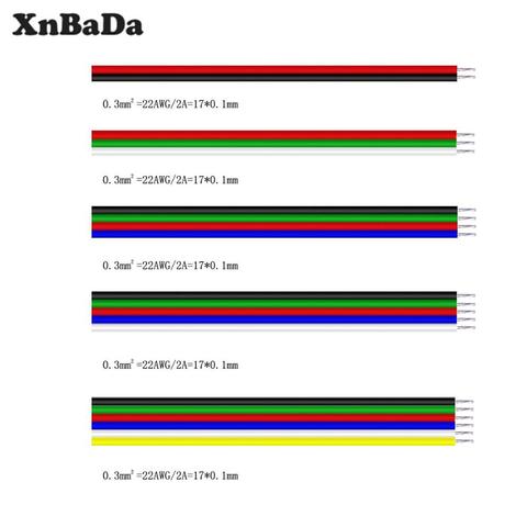 Светодиодный провод кабель 22AWG 2Pin/3Pin/4Pin/5Pin/6pin для WS2812B WS2811 5050 2835 5730 светодиодный ленточный светильник 1 м/5 м/10 м/20 м/50 м/100 м ► Фото 1/5