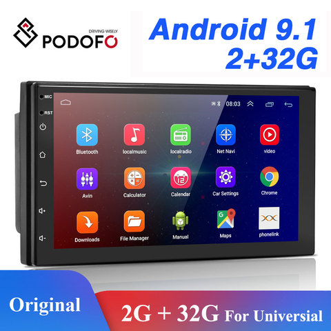 Podofo 2 Din Android автомобильный Радио GPS Bluetooth аудио стерео WI-FI USB FM 2Din авто радио для VW Nissan Hyundai toyota CR-V KIA ► Фото 1/6