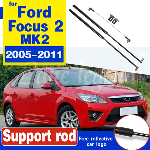 Подъемник для крышки капота автомобиля Ford Focus 2 MK2 2005-2011, пружинный кронштейн, гидравлические стойки, стойки, аксессуары для автостайлинга ► Фото 1/6