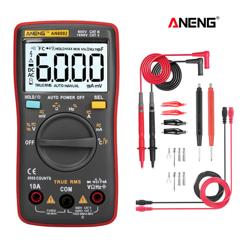 ANENG AN8002 мультиметр цифровой digital multimeter tester тестер транзисторов 6000 отсчетов Мультиметр автоматический zt102 тестор мультимерт карманный анало... ► Фото 1/6