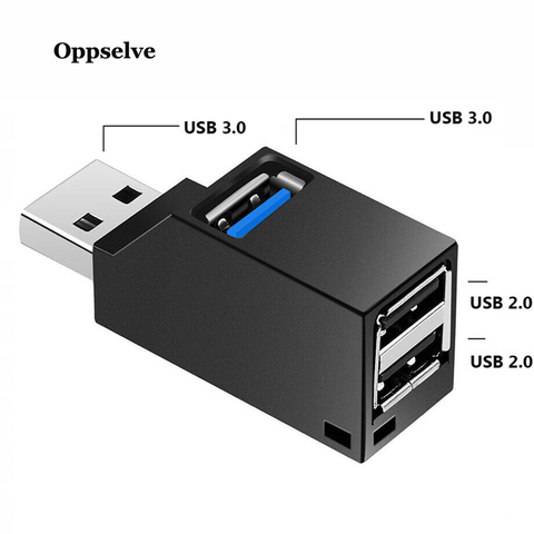 Концентратор USB 3,0, адаптер-удлинитель, мини-разветвитель с 3 портами для ПК, ноутбука, Macbook, высокоскоростной U-диск-ридер для Xiaomi ► Фото 1/6