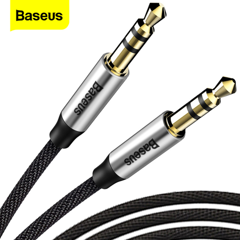 Аудиокабель Baseus с разъемом 3,5 мм, звуковой кабель с двумя штекерами, звуковой AUX кабель для Samsung S10, автомобильный AUX провод для наушников и кол... ► Фото 1/6