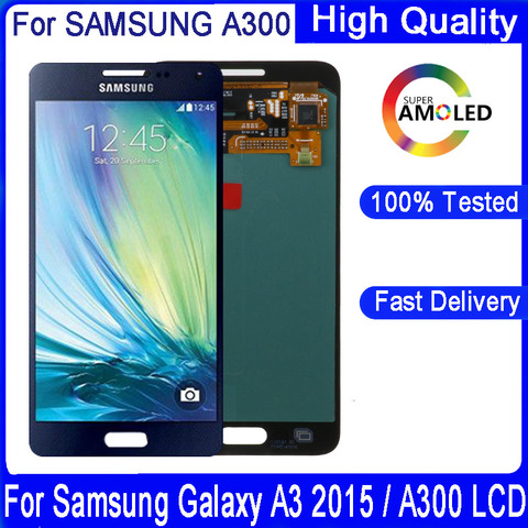 Оригинальный 4,5 ''Супер AMOLED для SAMSUNG GALAXY A3 2015 A300 A3000 A300F A300M A300H ЖК-дисплей сенсорный экран дигитайзер в сборе ► Фото 1/6