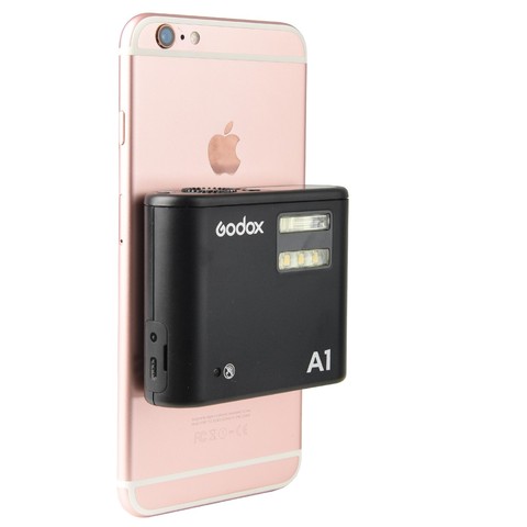 Мини-вспышка Godox A1 на литиевой батарее для смартфона с беспроводным триггером 2,4G для мобильного телефона iPhone X XS 8 7 6S Plus ► Фото 1/6