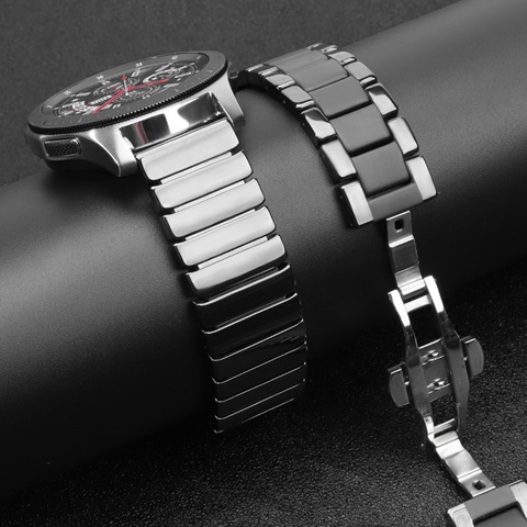 Ремешок керамический для Samsung Galaxy watch 46 мм 3 45 мм, браслет для Gear S3 Frontier, наручный браслет для Huawei watch GT 2, 22 мм ► Фото 1/6