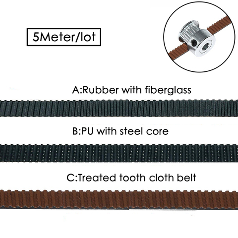 5M 2GT открытый ремень ГРМ 6 мм полиуретан со стальным сердечником резиновый Стекловолоконный Ремень ГРМ GT2 6 мм ремень черный цвет для 3d принте... ► Фото 1/6