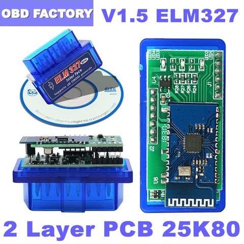OBD2 ELM327 Bluetooth ELM 327 V1.5 ELM 327 Bluetooth OBD2 сканер ELM 327 USB OBD2 считыватель кодов Wi-Fi адаптер ELM 327 в 1 5 ► Фото 1/5