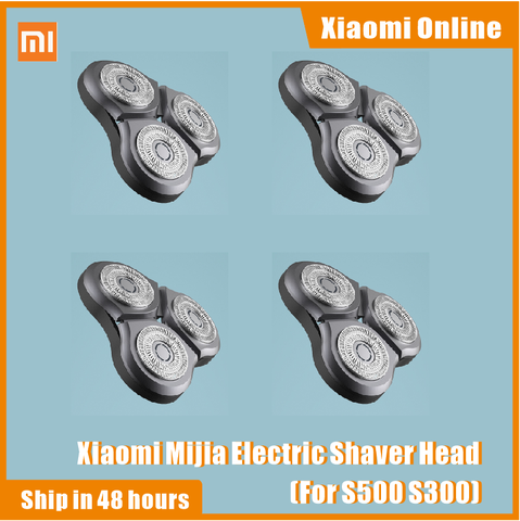Оригинальная электробритва Xiaomi Mijia с лезвиями, электробритва Mijia S500 S300, Водонепроницаемая бритва с двойным лезвием, стальные лезвия, смарт ► Фото 1/6