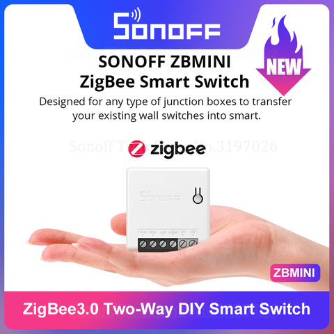 Двухсторонний смарт-выключатель SONOFF ZBMINI Zigbee 3,0, дистанционное управление через приложение через eWeLink SmartThings Hub, голосовое управление через Alexa Google Home ► Фото 1/6