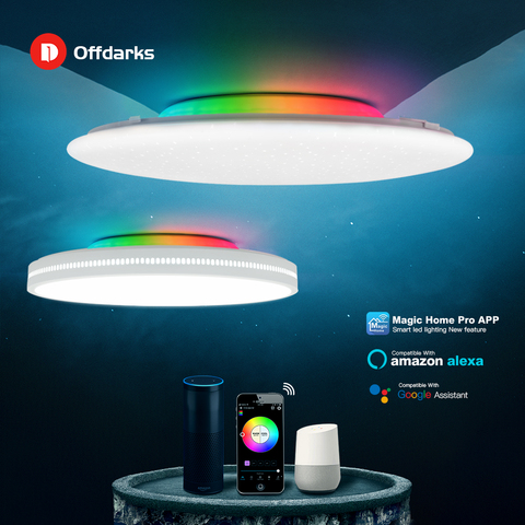 Современный светодиодный потолочный светильник OFFDARKS, умный потолочный светильник WiFi / APP с умным управлением, RGB затемнение, 36 Вт/48 Вт/60 Вт/72 В... ► Фото 1/6