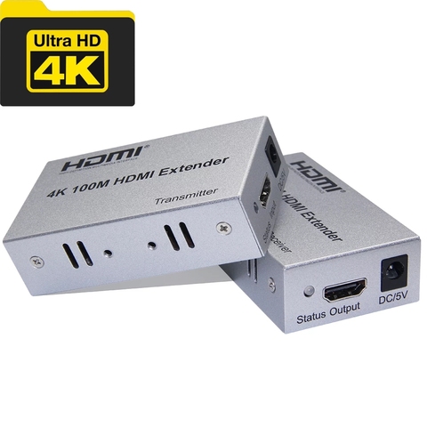 4K HDMI-удлинитель TCP IP 100 м футов на Cat5/Cat5e/Cat6 до UTP Rj45 сети HDMI-передатчик-приемник HDMI-удлинитель для PS4 TV ► Фото 1/6