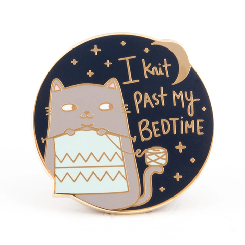 Забавная Золотая эмалированная брошь «I Knit миди Мой Bedtime» с кошками, кавайная кошка, вязаная синяя брошь, пряжа для влюбленных, подарок, модны... ► Фото 1/4