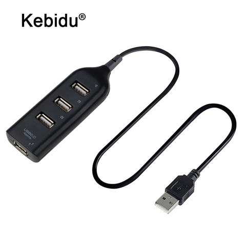 USB 2,0 4-портовый разветвитель kebidu, высокоскоростной адаптер для Windows Vista XP 2000 98 FE06, для ПК, ноутбука, ноутбука ► Фото 1/6