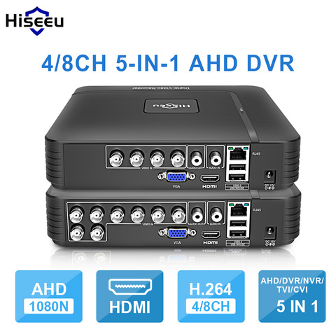 Камера видеонаблюдения H.264, мини-камера безопасности 5-в-1, 4/8 каналов, AHD, 1080N, DVR, VGA, HDMI, NVR, 1080 пикселей, Onvif, PTZ, IP ► Фото 1/6
