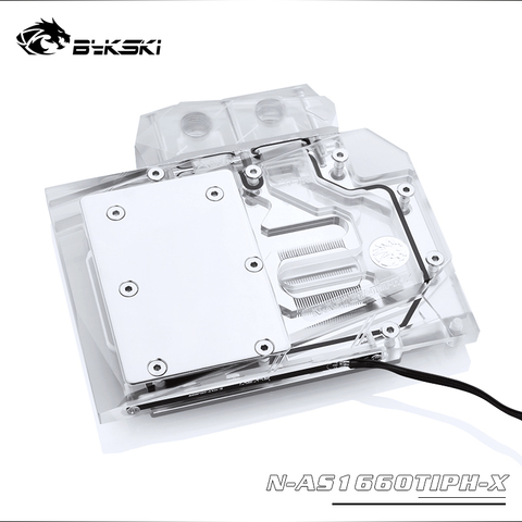 Водяной блок Bykski, используемый для ASUS 2060 phonix / TUF RTX O6G, игровой/медный радиаторный блок с полным покрытием/светильник RGB ► Фото 1/6