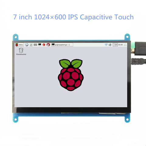 7-дюймовый емкостный сенсорный экран 1024*600 IPS TFT LCD модуль экран для Raspberry Pi 3 B +/4b ► Фото 1/6