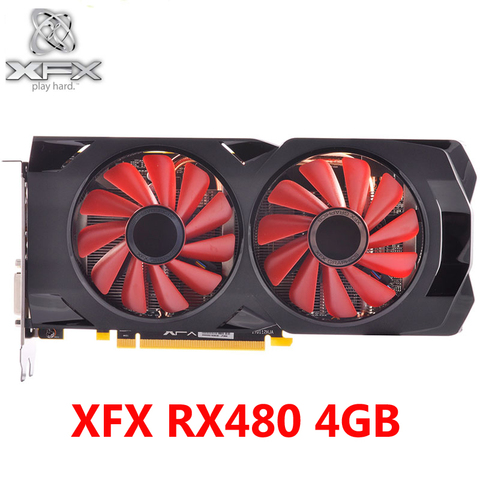 Оригинальные видеокарты XFX RX 480, 4 Гб, 400 бит, GDDR5, RX480-4GB, видеокарты для AMD RX 480, серия VGA, RX480, 4 Гб, RX, HDMI, б/у ► Фото 1/6