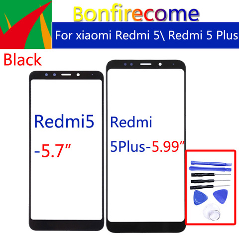 Передняя панель Redmi5 для Xiaomi Redmi 5, сенсорный экран Redmi5, передняя панель, стеклянная линза, внешнее стекло для Redmi 5 Plus, 5 Plus ► Фото 1/6