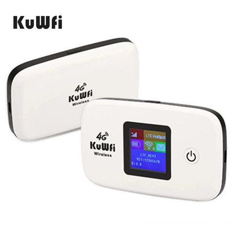 KuWFi 4G маршрутизатор 150 Мбит/с Беспроводной Wi-Fi 3G/4G маршрутизаторы LTE разблокирована Global сим-карты, который не привязан к оператору сотовой свя... ► Фото 1/6