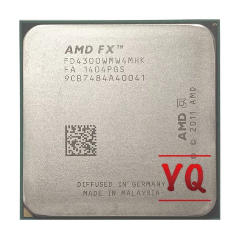 Четырехъядерный процессор AMD FX Series FX4300 3,8 ГГц, процессор FX 4300 FD4300WMW4MHK 95 Вт, разъем AM3 + ► Фото 1/1
