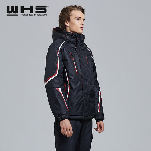 WHS горячая Распродажа, лыжные куртки для мужчин, ветронепроницаемое теплое пальто, Мужская водонепроницаемая куртка для сноуборда, спортив... ► Фото 1/6
