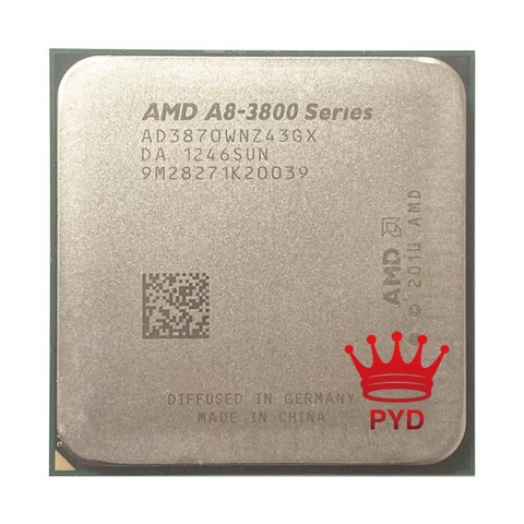 AMD A8-Series A8 3870K A8 3870 четырехъядерный процессор 3,0G Настольный дисплей Apu AD3870WNZ43GX разъем FM1 905pin Бесплатная доставка ► Фото 1/1