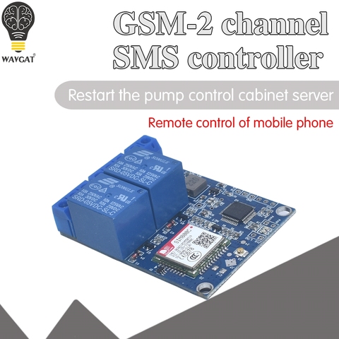 2-канальный релейный модуль SMS GSM с дистанционным управлением SIM800C STM32F103C8T6 для тепличного кислородного насоса ► Фото 1/6