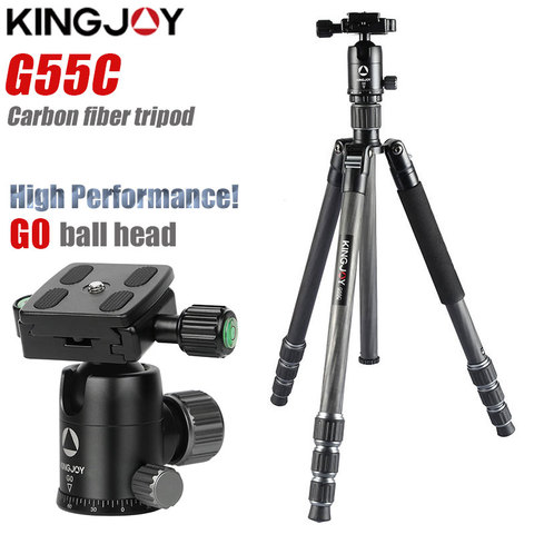 Штатив KINGJOY G55C для цифровой камеры, профессиональный трипод из углеродного волокна, подходит для путешествий, макс. 155 см ► Фото 1/6