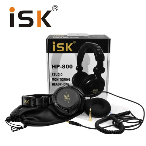 Оригинальные профессиональные студийные наушники ISK HP-800 для мониторинга музыки, звукозаписи, DJ-гарнитура 3,5 мм + 6,3 мм, стерео басы ► Фото 1/1