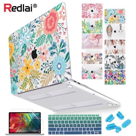 Цветочный чехол для ноутбука MacBook Air A1932 A2179 2022 Pro 13 16 дюймов Touch bar A2289 A2141 A2159 пластиковый жесткий чехол Keybaord Skin ► Фото 1/6