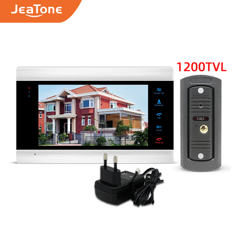 Видеодомофон Jeatone, устройство связи с дверным звонком, монитор 7 дюймов, 1200TVL, карта памяти 32 Гб ► Фото 1/6
