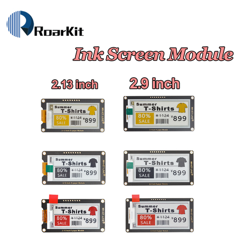 Модуль электронной бумаги 2,13 дюйма, 2,13 дюйма, 2,9 дюйма, E-Ink, экран дисплея EInk, поддержка SPI для Arduino UNO STM32 Raspberry PI ESP32 ► Фото 1/6