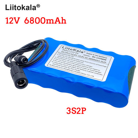 2022 LiitoKala 18650 12V аккумулятор 6800mAh литиевые аккумуляторные батареи 12,6 V Щит защиты печатной платы для камеры видеонаблюдения ► Фото 1/5