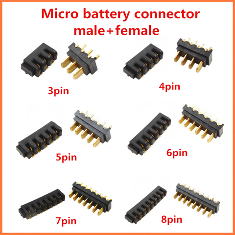 10pcs 3/4/5/6/7/8Pin laptop battery connector female and The male connector good qulity ► Фото 1/6
