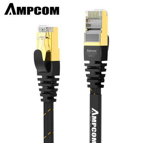 AMPCOM Ethernet-кабель RJ45 Cat7 Lan-кабель 1 м 1,5 м 2 м 3 м STP RJ 45 плоский сетевой кабель, соединительный кабель Ethernet ► Фото 1/6