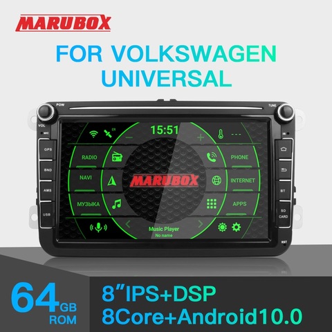 Штатная магнитола для VW/Volkswagen, MARUBOX KD8101, Штатное головное устройство для VW, Android 10.0,Восьмиядерный процессор,встроенный DSP,IPS экран, Встроенная 64GB ► Фото 1/6