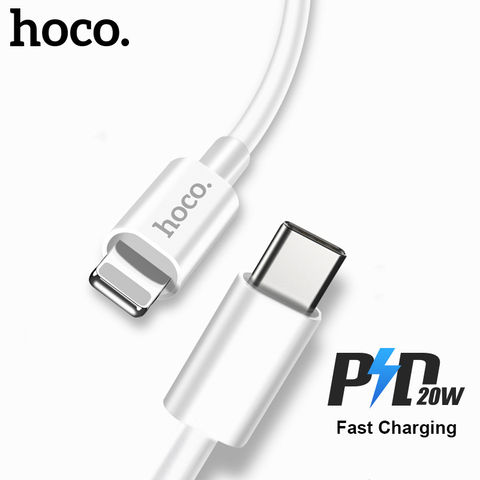 Кабель Hoco PD18W 20 Вт 100 Вт USB C для iPhone 12 11 Pro Max XS Max XR X SE 2022, кабель быстрой зарядки USB Type C PD для телефона Xiaomi 11 ► Фото 1/6