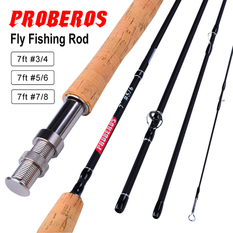 Удочка PROBEROS Fly 7FT & 9FT 2,1 M & 2,7 M 4 Section Line wt 3/4 5/6 7/8 ручка из мягкой пробки, удочка, рыболовные снасти ► Фото 1/6