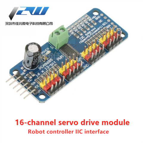 Модуль интерфейса ROBOT TENSTAR PCA9685 Raspberry pi, 16 каналов, 12 бит, ШИМ/сервопривод, с модулем, сервощит для Raspberry pi ► Фото 1/3