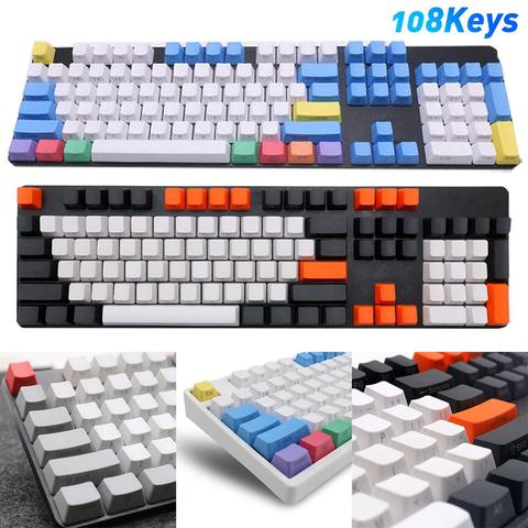 108 шт./компл. PBT цветной светильник-защита механическая клавиатура Keycap замена клавиатуры аксессуар для настольного компьютера ► Фото 1/6