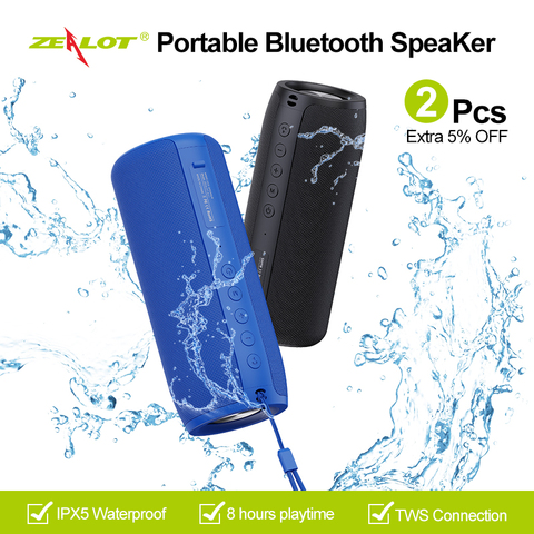 Bluetooth-Колонка ZEALOT S51 портативная, 10 Вт, IPX5, 8 часов работы ► Фото 1/6