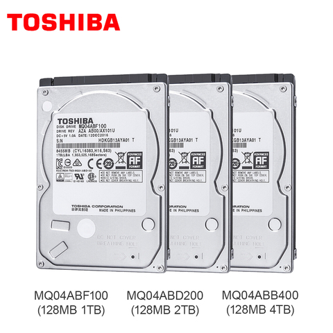 Внутренний жесткий диск TOSHIBA, 1 ТБ , 2 ТБ , 4 ТБ, 2,5 ''128 М HDD , Кэш-память для ноутбука 7 мм , 9,5 мм , 15 мм , SATA3, MQ04ABF100, MQ04ABD200, MQ04ABB400 ► Фото 1/6