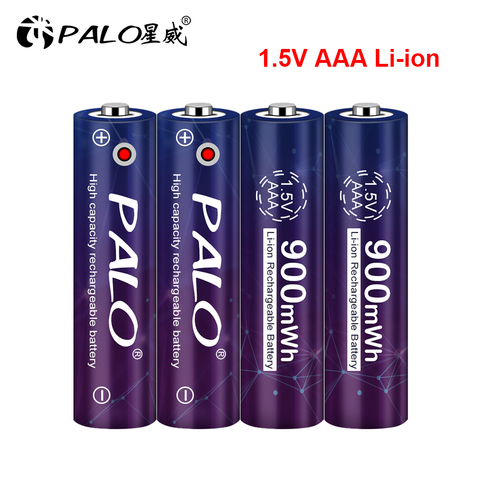 Литий-ионный аккумулятор PALO 100%, емкость 1,5 в, AAA, 3 А, 1,5 в, МВт/ч, литий-ионный перезаряжаемый аккумулятор, батареи для термометра ► Фото 1/6